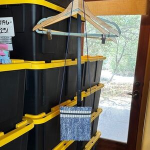 Stylish Blue and White Crossbody Bag